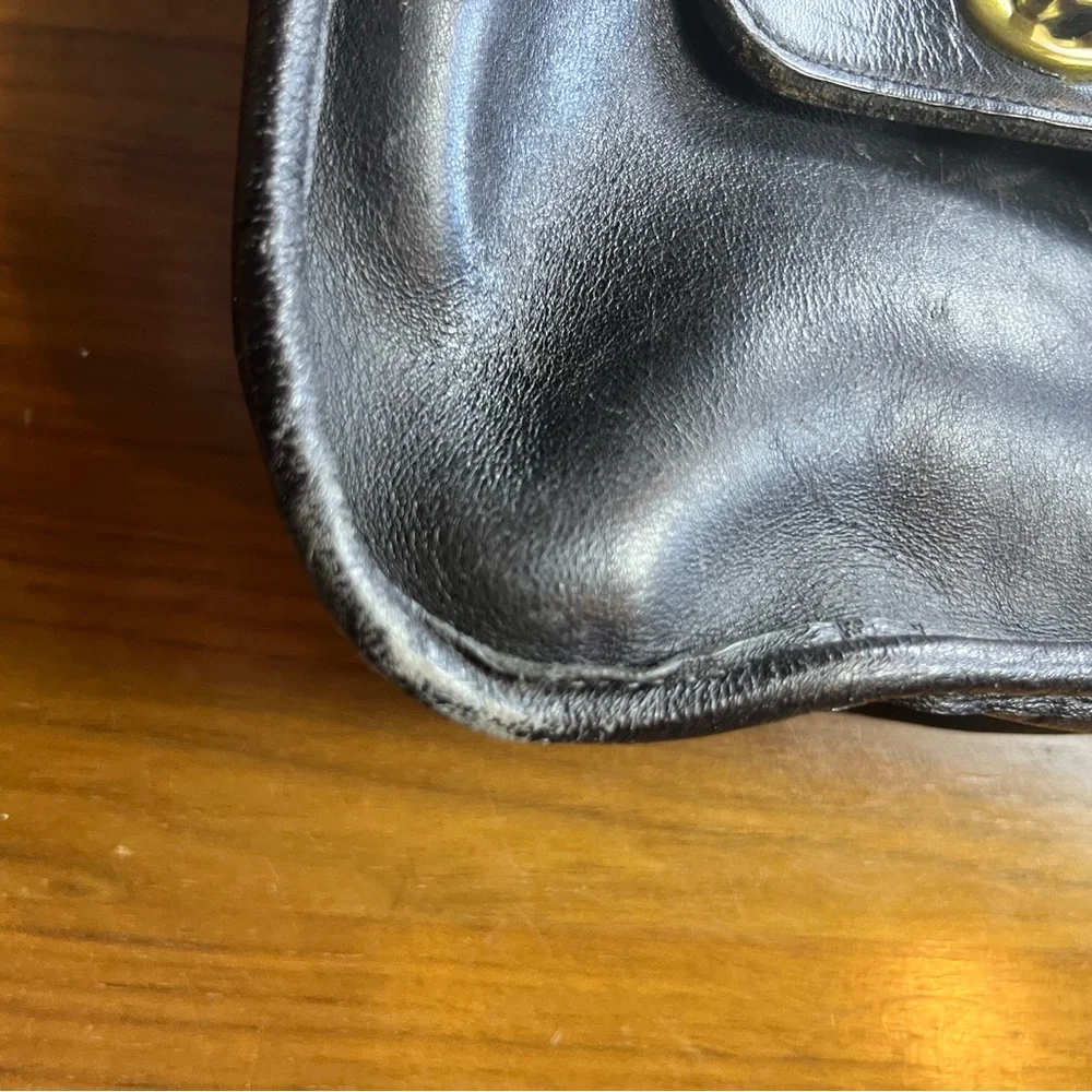 Vintage 1986 Coach Diplomat Attache Black Leather Briefcase Messenger Bag USA